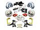 The Right Stuff Detailing Street Series 2-Inch Drop Front Power Disc Brake Conversion Kit with Black Brake Booster/Master Cylinder for 6x5.5 Bolt Pattern; Red Calipers (63-66 C10, C20, K10, K20, Suburban)