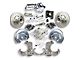 The Right Stuff Detailing Street Series Power Front Disc Brake Conversion Kit with Chrome Brake Booster/Master Cylinder for 6x5.5 Bolt Pattern; Black Calipers (63-66 C10, C20, K10, K20, Suburban)