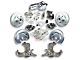 The Right Stuff Detailing Street Series Power Front Disc Brake Conversion Kit with Chrome Brake Booster/Master Cylinder for 5x5 Bolt Pattern; Black Calipers (67-70 2WD Blazer, C10, Jimmy, Suburban)