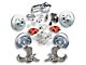 The Right Stuff Detailing Street Series Power Front Disc Brake Conversion Kit with Chrome Brake Booster/Master Cylinder for 5x5 Bolt Pattern; Red Calipers (67-70 2WD Blazer, C10, Jimmy, Suburban)