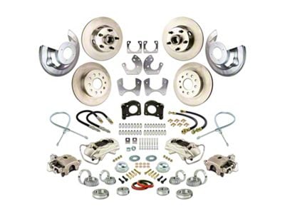 The Right Stuff Detailing Street Series At The Wheel 4-Wheel Disc Brake Conversion Kit; Natural Calipers (64-69 V8 Fairlane, Torino w/ Large Ford 9-Inch Rear)