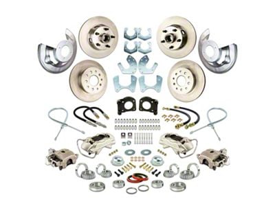 The Right Stuff Detailing Street Series At The Wheel 4-Wheel Disc Brake Conversion Kit; Natural Calipers (64-69 V8 Fairlane, Torino w/ Small Ford 9/8-Inch Rear)