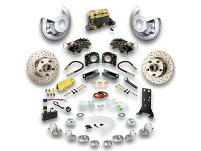 The Right Stuff Detailing Street Series Front Manual Disc Brake Conversion Kit; Black Calipers (64-66 V8 Fairlane)