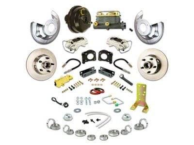 The Right Stuff Detailing Street Series Front Power Disc Brake Conversion Kit; Natural Calipers (64-66 V8 Falcon w/ Automatic Transmission)