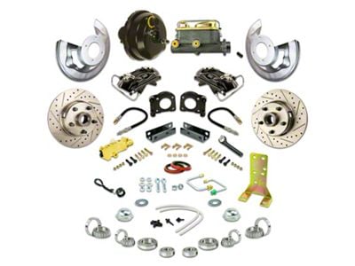 The Right Stuff Detailing Street Series Front Power Disc Brake Conversion Kit; Black Calipers (64-66 V8 Falcon w/ Automatic Transmission)