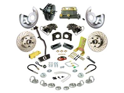 The Right Stuff Detailing Street Series Front Power Disc Brake Conversion Kit; Black Calipers (67-69 V8 Falcon w/ Automatic Transmission)