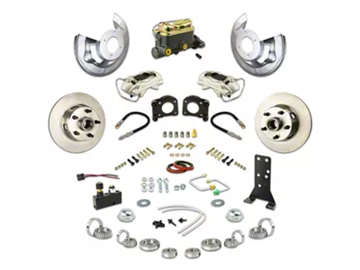 The Right Stuff Detailing Street Series Front Manual Disc Brake Conversion Kit; Natural Calipers (67-69 V8 Mustang)