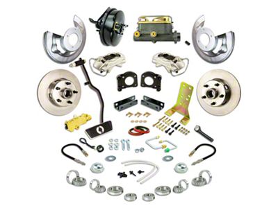 The Right Stuff Detailing Street Series Front Power Disc Brake Conversion Kit; Natural Calipers (67-69 V8 Mustang w/ Automatic Transmission)