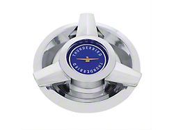 Wire Wheel Hub Cap; Chrome with Blue Center (62-63 Thunderbird)