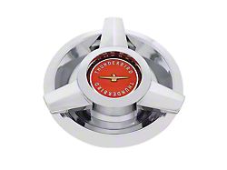 Wire Wheel Hub Cap; Chrome with Red Center (62-63 Thunderbird)