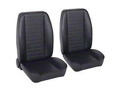 TMI Classic So-Cal Bucket Seats; Black Yukon Cricket Vinyl (Universal; Some Adaptation May Be Required)