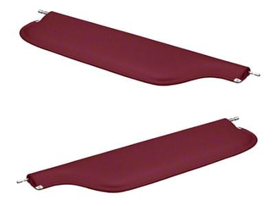 TMI Sport Sunvisors; Unisuede Hot Rod Red (67-69 Camaro Convertible)