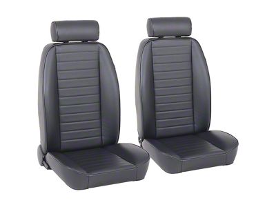 TMI Classic So-Cal Bucket Seats with Mini Headrest; Black Yukon Cricket Vinyl (Universal; Some Adaptation May Be Required)