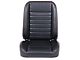 TMI Cruiser Classic Bucket Seats; Black Madrid Vinyl with Red Stitching (Universal; Some Adaptation May Be Required)