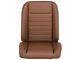 TMI Cruiser Classic Bucket Seats; Saddle Brown Vinyl with Brown Stitching (Universal; Some Adaptation May Be Required)