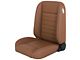 TMI Cruiser Classic Bucket Seats; Saddle Brown Vinyl with Brown Stitching (Universal; Some Adaptation May Be Required)