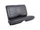 TMI Cruiser Rear Seat Upholstery Kit; Black Madrid Vinyl with White Stitching (64-69 Mustang Coupe)