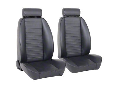 TMI So-Cal Bucket Seats with Bolsters and Mini Headrests; Black Yukon Cricket Vinyl (Universal; Some Adaptation May Be Required)