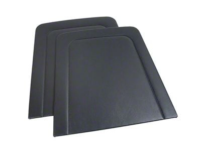 TMI Standard Bucket Seat Backboards; Black Sierra Vinyl (1969 Mustang)