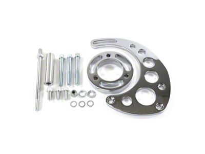 Top Street Performance Big Block Chevy High-Mount Long Water Pump Alternator Bracket; Chrome (65-74 Corvette C3 & C4)