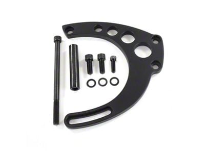 Top Street Performance Big Block Chevy Mid-Mount Long Water Pump Alternator Bracket; Black (65-74 Corvette C3 & C4)