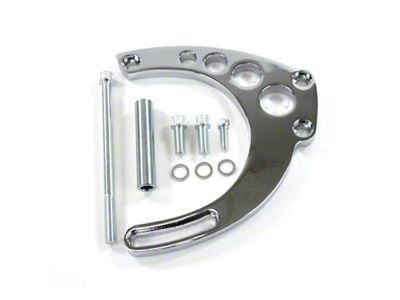 Top Street Performance Big Block Chevy Mid-Mount Long Water Pump Alternator Bracket; Chrome (65-74 Corvette C3 & C4)