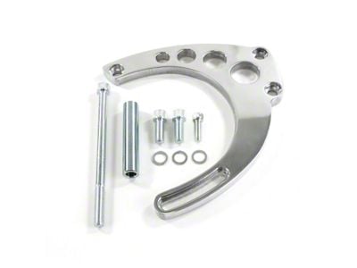 Top Street Performance Big Block Chevy Mid-Mount Long Water Pump Alternator Bracket; Polished (65-74 Corvette C3 & C4)