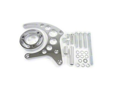 Top Street Performance Small Block Chevy High-Mount Long Water Pump Alternator Bracket; Chrome (55-92 Corvette C1, C2, C3 & C4)