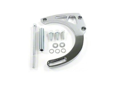 Top Street Performance Small Block Chevy Mid-Mount Long Water Pump Alternator Bracket; Chrome (55-92 Corvette C1, C2, C3 & C4)