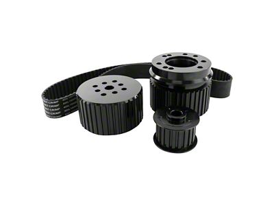 Top Street Performance Small Block Ford Gilmer Style Pulley Kit; Black (64-73 289/302/351W V8 Mustang)