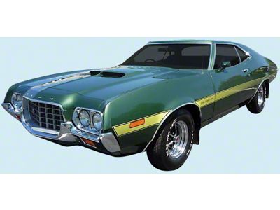 Gran Torino Sport Laser Stripe Kit; Reflective Blue (1972 Torino)