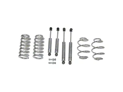 Touring Tech Performance Series Lowering Springs with Shocks; 2-Inch Front/5-Inch Rear; Chrome (63-87 C10)