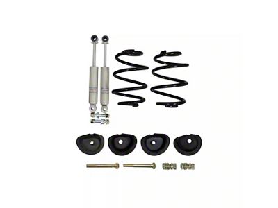 Touring Tech Performance Series Rear Lowering Springs with Retainers and Shocks; 4-Inch (63-87 C10)