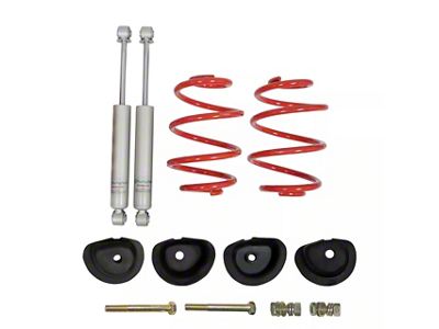 Touring Tech Performance Series Rear Lowering Springs with Retainers and Shocks; 4-Inch (63-87 C10)