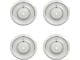 Rally Wheel Hub Cap Dish; Stainless Steel; Set of Four (55-57 150, 210, Bel Air, Nomad)