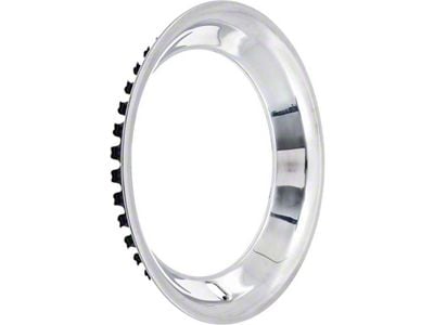 15-Inch Rally Wheel Trim Ring; 2-1/4-Inch Deep; Stainless Steel (55-57 150, 210, Bel Air, Nomad)