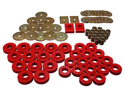 Body Mount Set; Red (55-57 Bel Air)