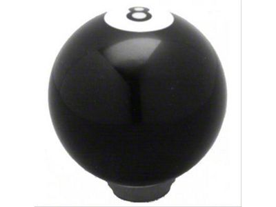 Number 8 Poll Ball Shift Knob; Gloss Black (Universal; Some Adaptation May Be Required)