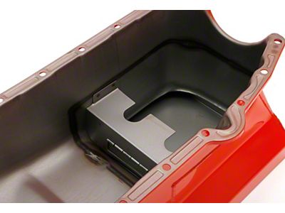 Street/Strip Oil Pan; 7-Quart; Deep Orange (55-57 Small Block V8 150, 210, Bel Air, Nomad)