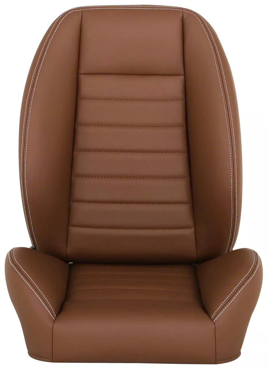 TMI Ecklers Cruiser Low Back Bucket Seats; Saddle Brown Vinyl with ...