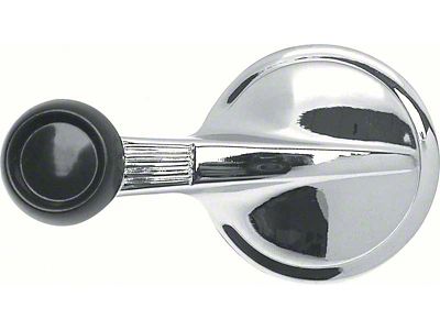 Vent Window Crank Handle with Black Knob; Chome (55-57 150)