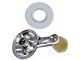 Vent Window Crank with Ivory Knob and Chrome Insert Washer (55-57 150, 210, Bel Air, Nomad)