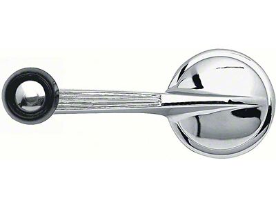 Window Crank Handle with Black Knob; Chrome (55-57 210, Bel Air)