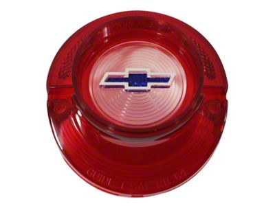 Trim Parts Back Up Light Lens with Blue Bowtie and without Trim; Red (1964 Biscayne, Impala)