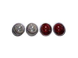 Trim Parts Tail Light and Back-Up Light; Set of 4 (64-66 Corvette C2)