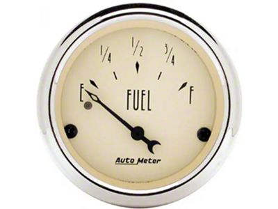 Auto Meter Antique Beige Series 2-1/16-Inch Fuel Level Gauge; 0 ohm Empty to 90 ohm Full