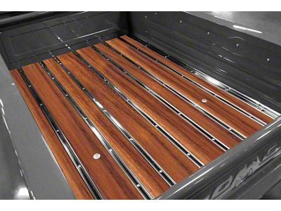 BedWood-X Floor Kit; Pre-Drilled; Black Walnut Wood; HydroSatin Finish; Mild Steel Angle Strips; Mild Steel Hidden Fastener Bed Strips (1935 Chevrolet Truck)