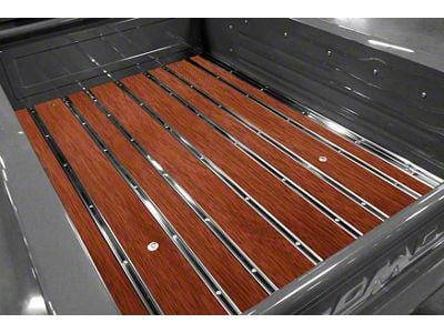 BedWood-X Floor Kit; Pre-Drilled; Brazilian Cherry Wood; HydroSatin Finish; Mild Steel Angle Strips; Mild Steel Hidden Fastener Bed Strips (1935 Chevrolet Truck)