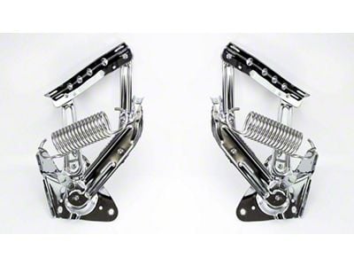 Hood Hinges with Stainless Springs; Driver and Passenger Side; Chrome (67-72 Blazer, C10, C20, Jimmy, K10, K20)