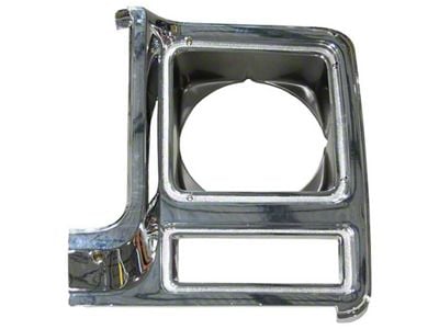 Round Headlamp Bezel; Chrome with Dark Gray Plastic; Driver Side (79-80 Blazer, Jimmy)